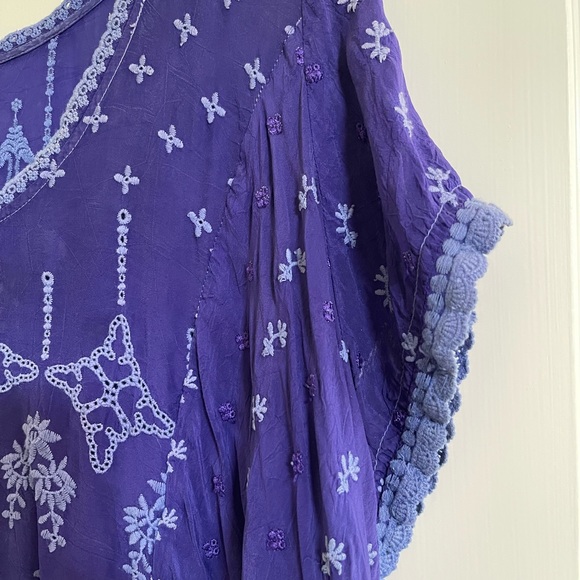 Johnny Was Medium beautiful purple top - Picture 4 of 5